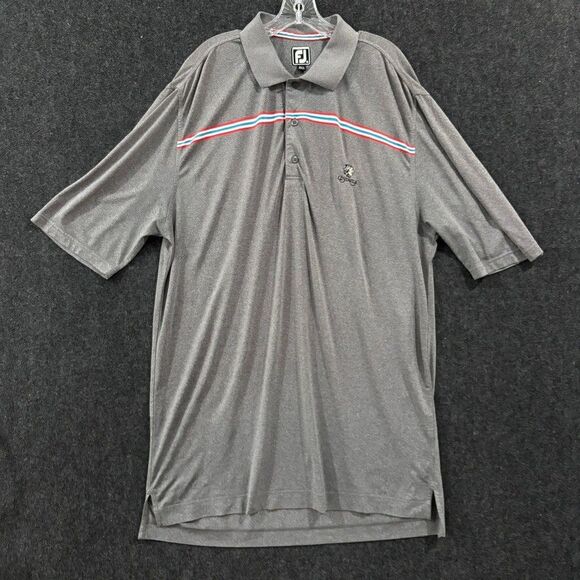 FootJoy Polo Shirt Men’s Extra Large Gray Striped Athletic Fit Golf Performance - Picture 1 of 9